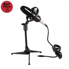   SAL M 12 stúdiómikrofon-szett, stabil asztali állvány, rezgéscsillapított, kondenzátormikrofon, kardioid iránykarakterisztika, XLR