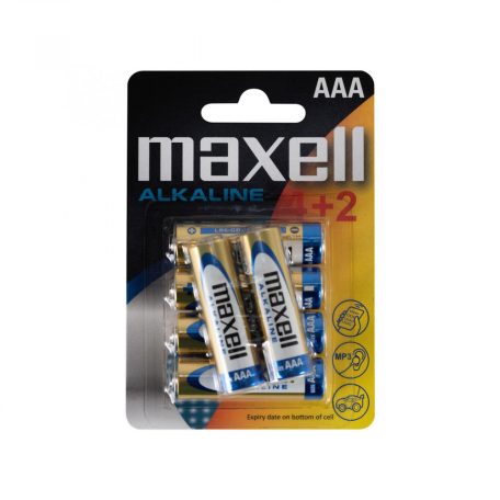 Maxell LR03 4+2 AAA elem, alkáli, ceruza, 1,5V, 6 db/csomag