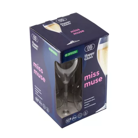HappyGlass Miss Muse törhetetlen pezsgőspohár, 24 cl, BPA mentes, élelmiszeripari minőség, 4 db / szett