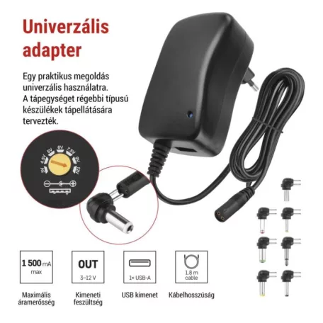 EMOS Univerzális töltőadapter 1500mA USB