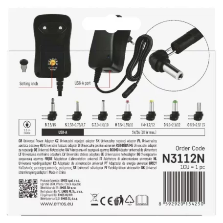 EMOS Univerzális töltőadapter 1500mA USB