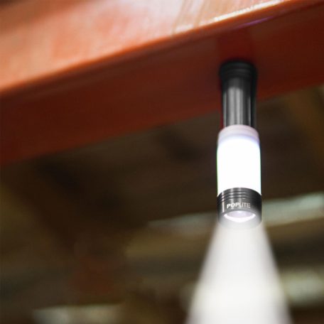 NEBO NB6557 POPLITE zseblámpa, 8x-os zoom, alumínium test, víz- és ütésálló, mágneses és karabineres rögzítés, 45g