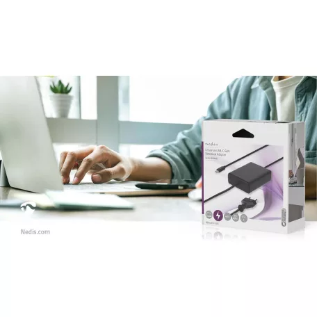 Notebook adapter | GaN | 45 W | 5 / 9 / 12 / 15 / 20 V DC | 2.25 / 2.33 / 2.92 / 3.0 A | Alkalmas erre: Notebook / Okostelefon / Tablet | Euro / C-típus (CEE 7/16)