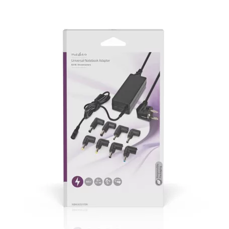 Notebook adapter | 65 W | 15 / 16 / 19 / 19.5 / 20 V DC | 4.0 A | F típus (CEE 7/7)