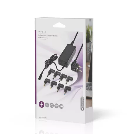 Notebook adapter | 65 W | 15 / 16 / 19 / 19.5 / 20 V DC | 4.0 A | F típus (CEE 7/7)