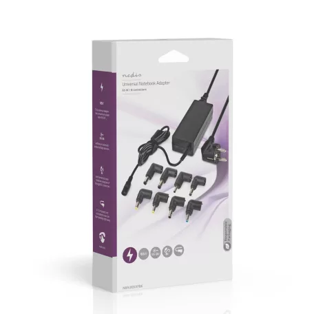 Notebook adapter | 65 W | 15 / 16 / 19 / 19.5 / 20 V DC | 4.0 A | F típus (CEE 7/7)