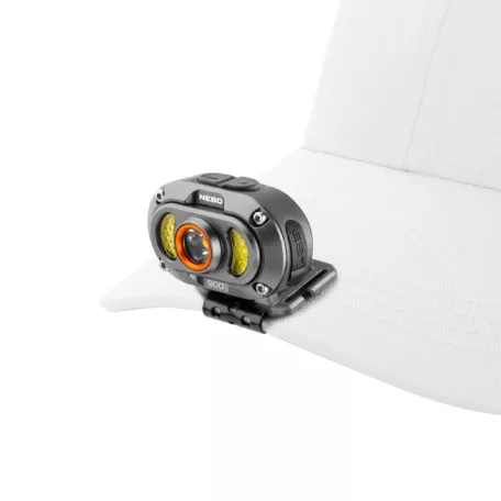 NEBO NEB-HLP-0045-H MYCRO 900+ fej- és sapkalámpa, 900 lumen, 7 világítási mód, akkumulátor, víz- és ütésálló