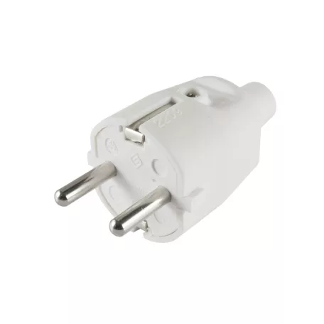 Home NED 1/WH földelt dugvilla egyenes kábelvezetéssel, rugalmas törésgátlóval, max. 3680 W, fehér