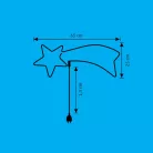 Home NEON 1 hullócsillag figura, LED-es neon fény, két oldalú, fém váz, IP44, kültéri, beltéri, jégkék