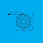 Home NEON 2 hókristály figura, LED-es neon fény, két oldalú, fém váz, IP44, kültéri, beltéri, jégkék