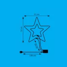 Home NEON 3 csillag figura, LED-es neon fény, villogó funkció, két oldalú, fém váz, IP44, kültéri, beltéri, jégkék, napsárga