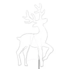 Home NEON 4 szarvas figura, LED-es neon fény, két oldalú, fém váz, IP44, kültéri, beltéri, napsárga