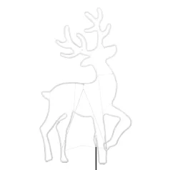   Home NEON 4 szarvas figura, LED-es neon fény, két oldalú, fém váz, IP44, kültéri, beltéri, napsárga