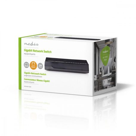 Hálózati kapcsoló | Vezetékes sebesség: Gigabit | Ethernet portok száma: 8