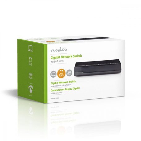 Hálózati kapcsoló | Vezetékes sebesség: Gigabit | Ethernet portok száma: 8