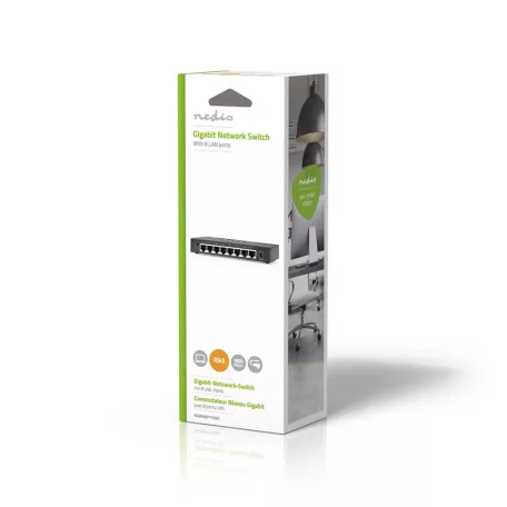 Hálózati kapcsoló | Vezetékes sebesség: Gigabit | Ethernet portok száma: 8