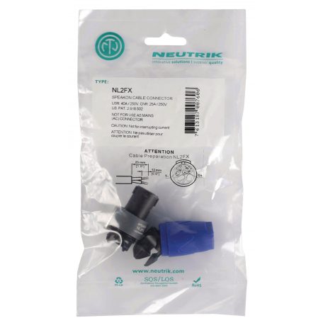 2 pólusú kábelcsatlakozó, tokmány típusú húzásmentesítő