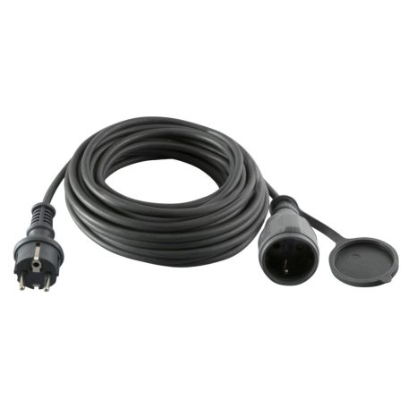 Home NV715BK hosszabbító gumikábel, 15 méter, H07RN-F, zárófedéllel, max. 3500 W, IP44, fekete