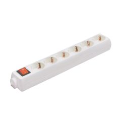   Home NV 06K hálózati elosztó, szerelhető, 6 gyermekvédelemmel ellátott kapcsolós aljzat, max. 3500W, fehér