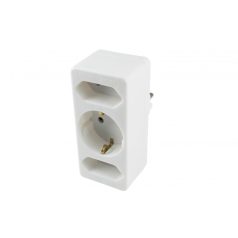   Home NV 13/WH hálózati elosztó, 3 aljzat, 1 védőérintkezős aljzat (max. 3500W), 2 EURO aljzat (max. 500W), fehér