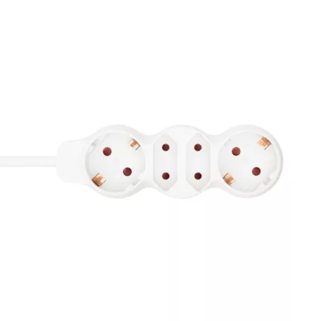 Home NV 14/WH hálózati elosztó, 1,5 m, H05VV-F 3G1,0 mm2 kábel, IP 20 kivitel, 2 védőérintkezős és 2 euro aljzat, max. 3500W, fehér