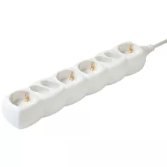   Home NV 18/WH hálózati elosztó, 1,5 m, H05VV-F 3G1,0 mm2 kábel, IP 20 kivitel, 4 védőérintkezős és 4 euro aljzat, max. 3500W, fehér