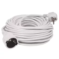  Home NV 2-20/WH/1,5 hosszabító, 20 m, H05VV-F 3G1,5 mm2 kábel, IP 20 kivitel, 250V~/16A/3680W, pipa alakú dugó és egyenes lengő aljzat, fehér színű