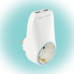   Home NV 2100 USB hálózati aljzat USB töltőaljzatokkal, 2xUSB töltőaljzat 5V/max.2,1A, földelt hálózati aljzat gyermekvédő zsaluval