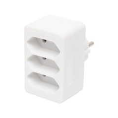   Home NV 23/WH hálózati elosztó, 3 EURO aljzat gyermekvédelemmel ellátva, max. 3 x 500 W, fehér