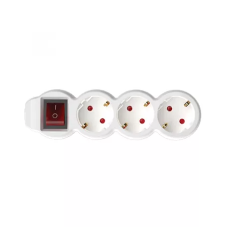 Home NV 3K-3/WH/1,5 hálózati elosztó, 3 m, H05VV-F 3G1,5 mm2 kábel, kétpólusú kapcsoló, IP20 kivitel, 3 védőérintkezős aljzat, max. 3500W, fehér