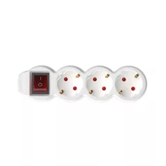   Home NV 3K-5/WH/1,5 hálózati elosztó, 5 m, H05VV-F 3G1,5 mm2 kábel, kétpólusú kapcsoló, IP20 kivitel, 3 védőérintkezős aljzat, max. 3500W, fehér