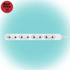   Home NV 4E-3/WH EURO hálózati elosztó, 3 m, H05VVH2-F 2 x 0,75 mm2, 4 védőérintkezős EURO aljzat, max. 2300 W, fehér