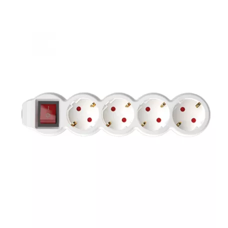 Home NV 4K-3/WH/1,5 hálózati elosztó, 3 m, H05VV-F 3G1,5 mm2 kábel, kétpólusú kapcsoló, IP20 kivitel, 4 védőérintkezős aljzat, max. 3500W, fehér