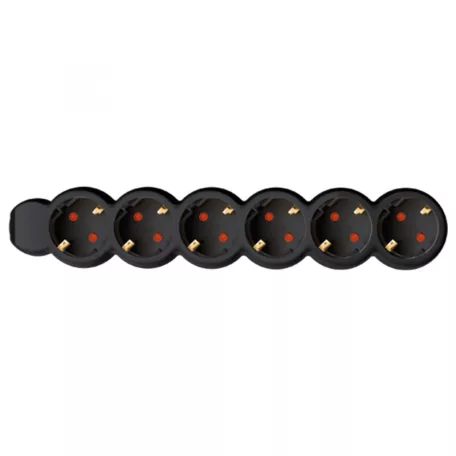 Home NV 6/BK hálózati elosztó, 1,5 m, H05VV-F 3G1,0 mm2 kábel, IP20 kivitel, 6 védőérintkezős aljzat, max. 3500W, fekete