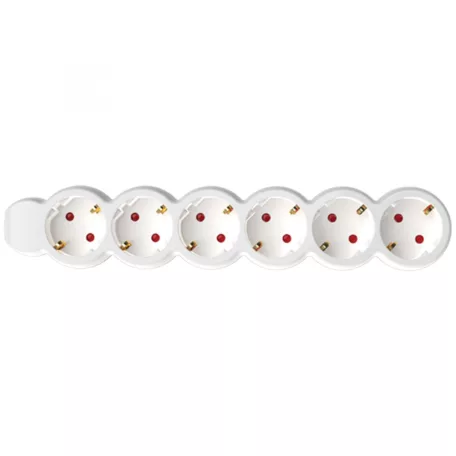 Home NV 6/WH hálózati elosztó, 1,5 m, H05VV-F 3G1,0 mm2 kábel, IP20 kivitel, 6 védőérintkezős aljzat, max. 3500W, fehér