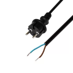   Home N 10-3/1,0 hálózati csatlakozókábel, 3 m, H05RN-F 2 x 1,0 mm2 gumikábel,  IP44 védettség, max.2300W, fekete