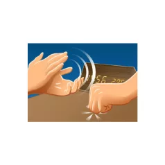   Home OC 05 digitális LED ébresztőóra, valódi faburkolat, tapsra aktiválható kijelző, dátum és hőmérséklet kijelzés, elemes vagy hálózati tápellátás