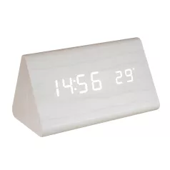   Home OC 07 digitális LED ébresztőóra, tapsra aktiválható fehér kijelző, dátum és hőmérséklet kijelzés, ébresztés, elemes tápellátás