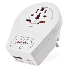   EMOS utazóadapter Közép-Európába látogató külföldieknek, 1×USB-C, 1×USB-A