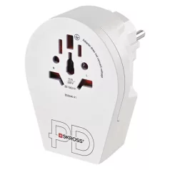   EMOS utazóadapter Közép-Európába látogató külföldieknek, 1×USB-C, 1×USB-A