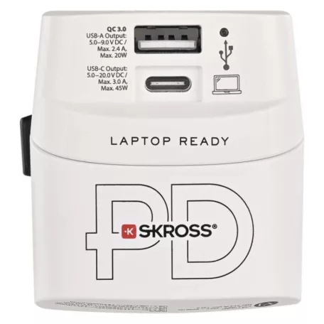 EMOS utazó adapter P0056U fehér, 1×USB-C, 1×USB-A