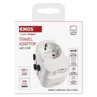 EMOS utazó adapter P0056U fehér, 1×USB-C, 1×USB-A