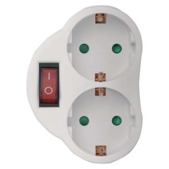 EMOS Elosztó aljzat SCHUKO 2x lapos, fehér