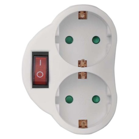 EMOS Elosztó aljzat SCHUKO 2x lapos, fehér