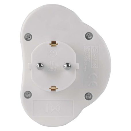 EMOS Elosztó aljzat SCHUKO 2x lapos, fehér