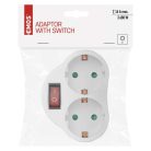 EMOS Elosztó aljzat SCHUKO 2x lapos, fehér