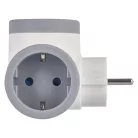 Aljzat elágazó 2×, 1×USB-A+1×USB-C, fehér-szürke