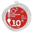Hosszabbító 10 m / 1 aljzat / fehér / PVC / 1,5 mm2