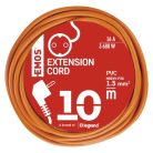 Hosszabbító 10 m / 1 aljzat / narancssárga / PVC / 250 V / 1,5 mm2