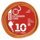 Hosszabbító 10 m / 1 aljzat / narancssárga / PVC / 250 V / 1,5 mm2